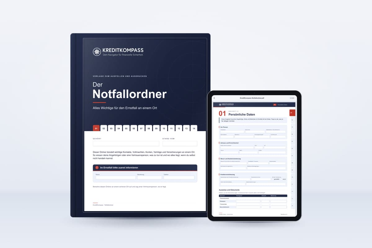 Der Notfallordner als Ordner, Tablet oder Laptop